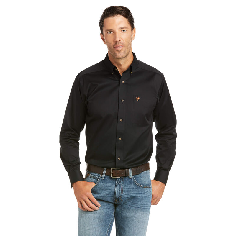 Ariat Hemden Herren - Solid Twill Fitted Schwarz ( JWPST-4385 )
